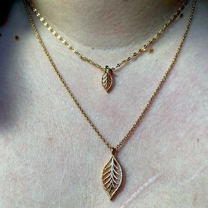 Double Layer Leaf Necklace